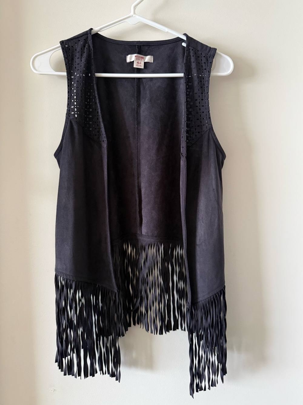 Mossimo Faux Suede Fringe Vest EUC